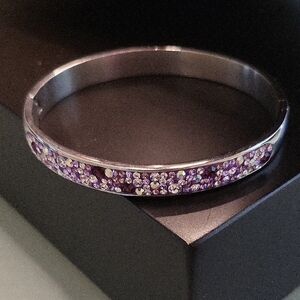 Elegant Purple Crystal Bangle